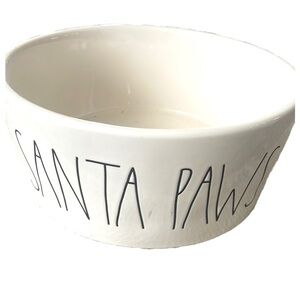 New NWT Rae Dunn Santa Paws ceramic dog bowl